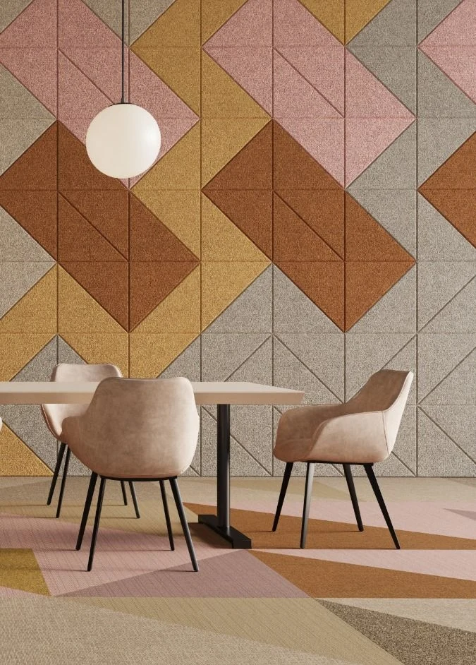 Color-Blocking Polyester Acoustic Panel