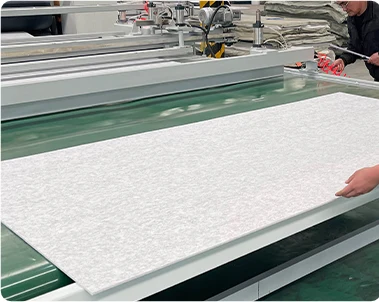 Panel being handled on production equipment